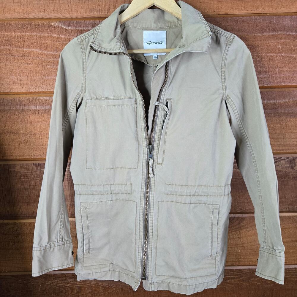 Madewell Womens Fleet Passage Utility Cargo Jacket XS Khaki Military Gorpcore